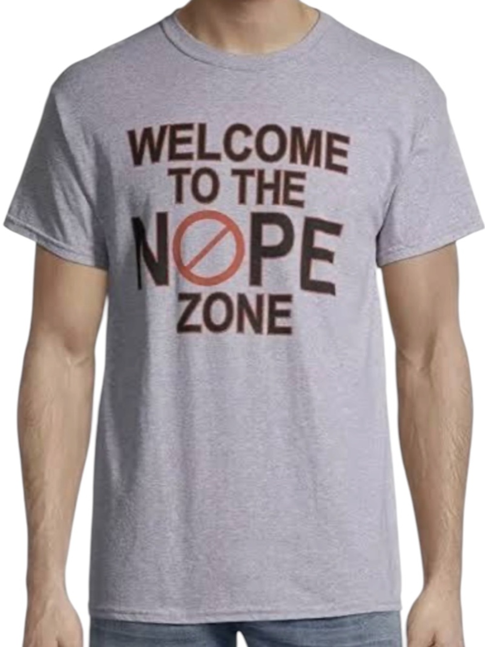 Welcome to the Nope Zone Graphic T-Shirt - Gray NEW!!